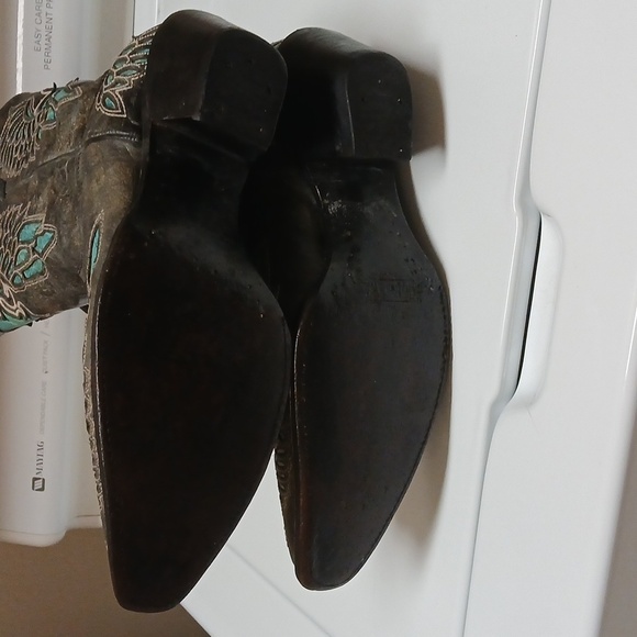 Corral Ladies Boots – Black Turquoise Fleur de Lis – R2337$292.50 size 9.5 - Picture 12 of 16